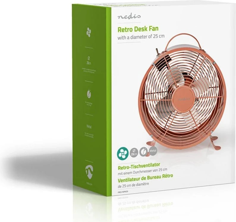 Ventilator tavoline Nedis FNCL10PK20, metalik, rozë