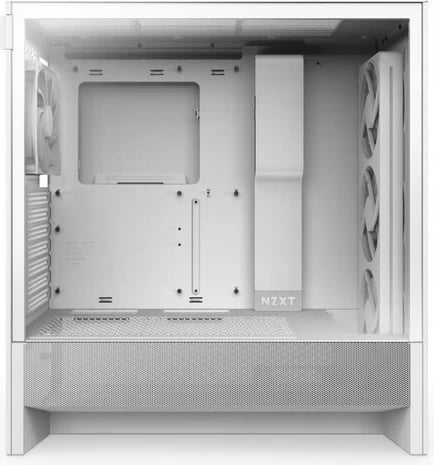 Kasë NZXT H5 FLOW RGB, Midi Tower, me xham të temperuar, e bardhë