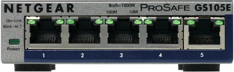 Switch Netgear ProSafe Plus GS105E-200PES (GS105Ev2) 5 porta Gigabit, metal
