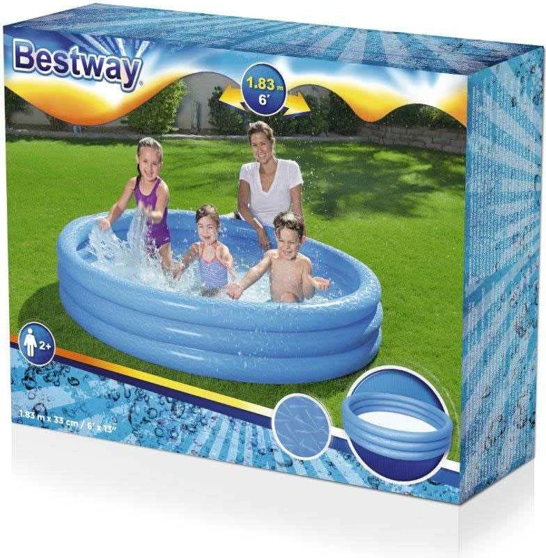 pishinë e fryrë, Bestway, 183x33 cm 480 L PVC, blu, me arnë riparimi