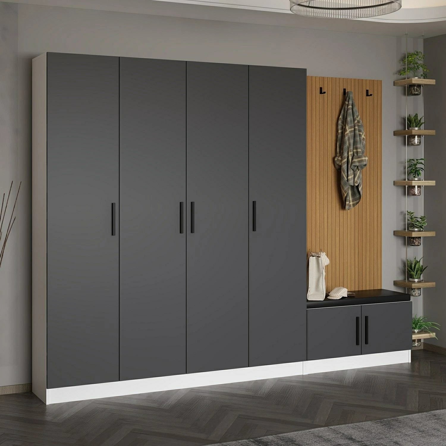 Stendë korridori Skye Decor, Noah, anthracite, 270x210x35cm, 8 pjesë