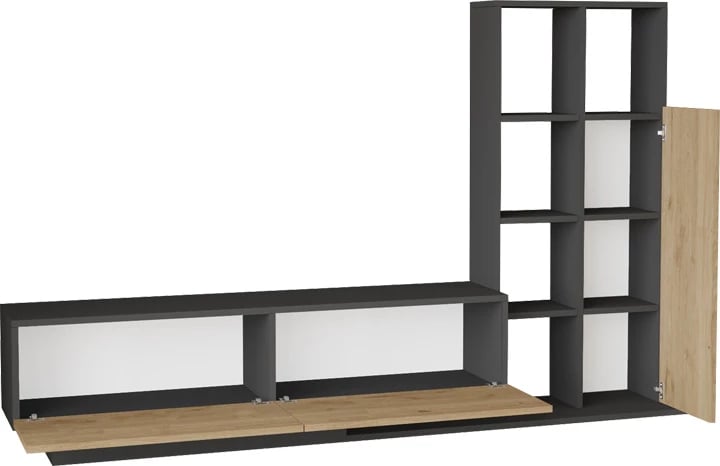 Set dhome dite Damon, ngjyrë natyrale-antracit, 140x29.5x39.5cm