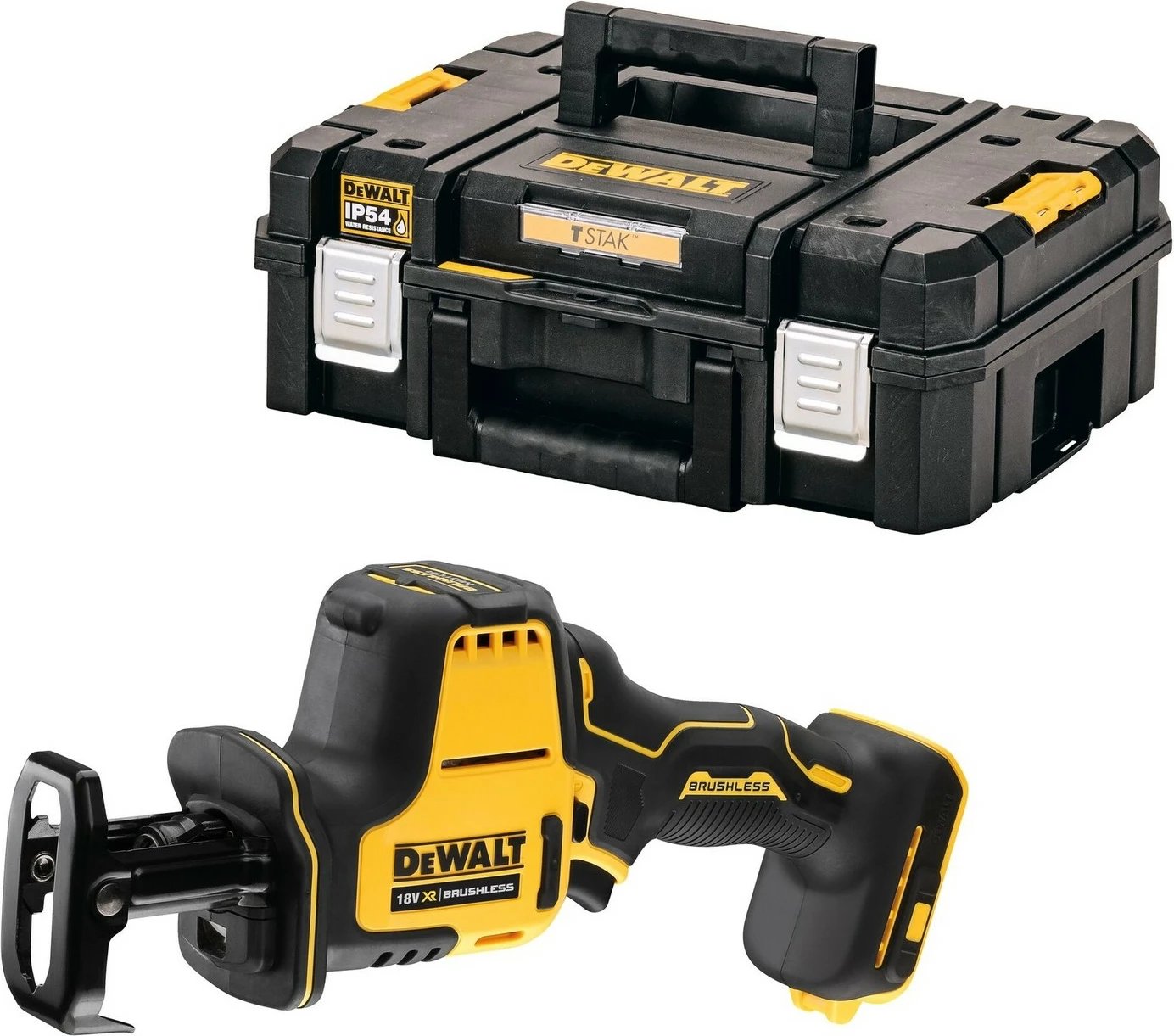 Sharrë reciproke DeWALT DCS369NT-XJ, brushless, 18V, 2800 spm, zi/verdhë Sharrë reciproke DeWALT DCS369NT-XJ, brushless, 18V, 2800 spm, zi/verdhë