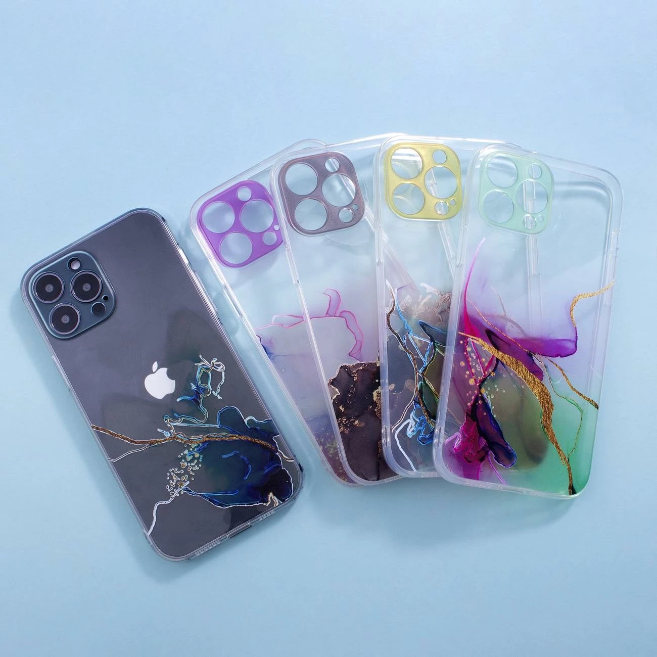 Mbështjellës Hurtel Marble Case për iPhone 12 Pro Max, TPU, Mint Marble, Gjelbër