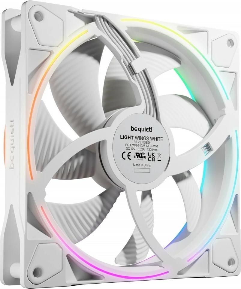 Ventilator kase Be quiet! Light Wings 140mm PWM Reverse, ARGB, i bardhë
