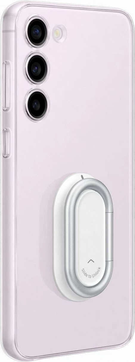 Mbështjellës Samsung Clear Gadget Case për Samsung Galaxy S23+, me mbajtëse gishti dhe qëndrim, Transparent