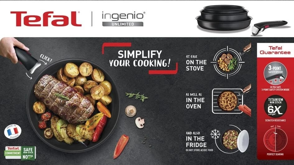 Tigan Tefal Ingenio Unlimited 24cm, Alumini Tigan Tefal Ingenio Unlimited 24cm, Alumini
