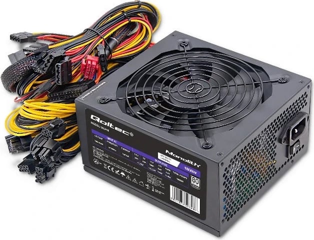 Furnizues i Energjisë Qoltec 50348 ATX 1800W, 80 Plus Platinum për Gaming Miner