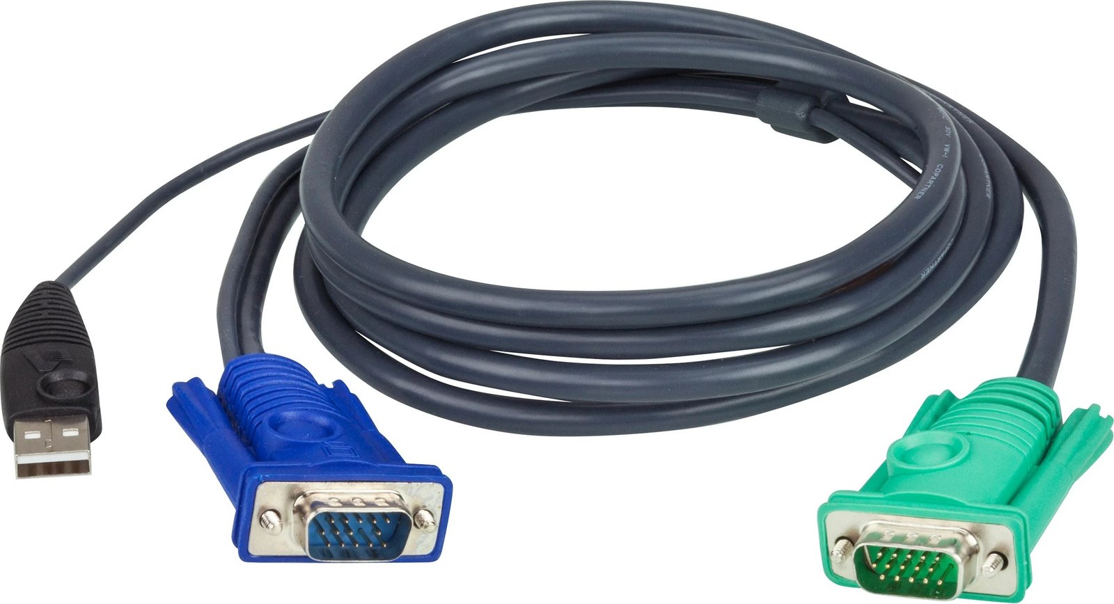Kabllo KVM ATEN 2L-5203U, VGA/USB, 3m, e zezë