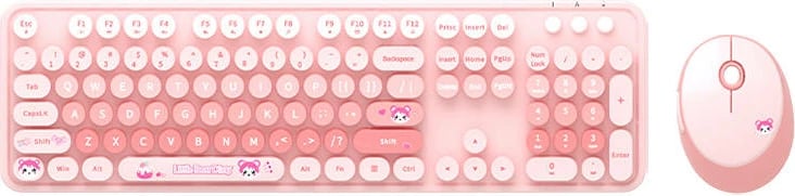 Set tastierë dhe maus wireless MOFII Sweet SMK-623387AG, 2.4G, Rozë