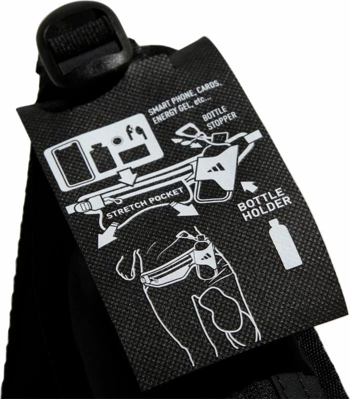 Çanta për mbajtjen e shishes së ujit për vrapim adidas, e zezë