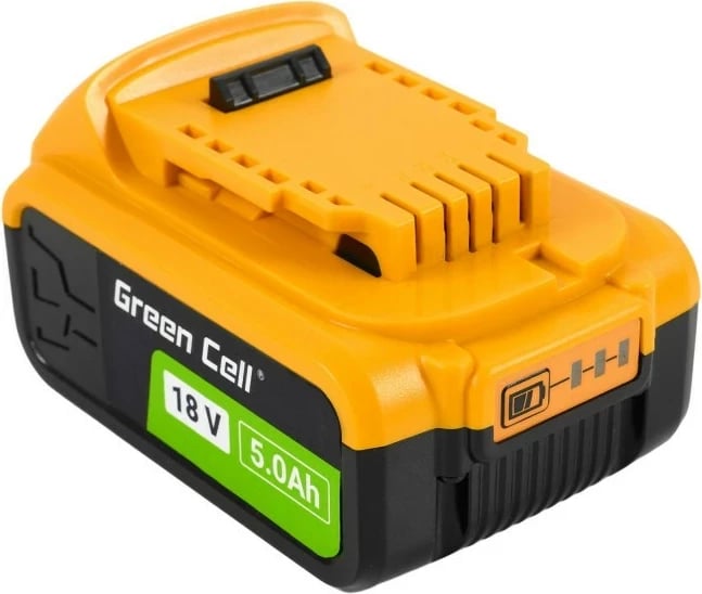 Bateri Green Cell PTDW18V5 për vegla pa kabllo, 5 Ah, 18 V, Verdhë