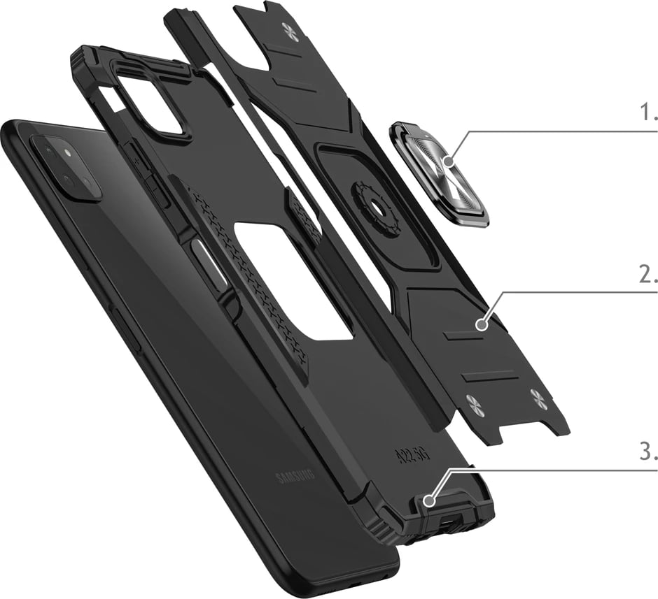 Mbështjellës Wozinsky Ring Armor me mbajtëse, për Samsung Galaxy A22 4G, Blu