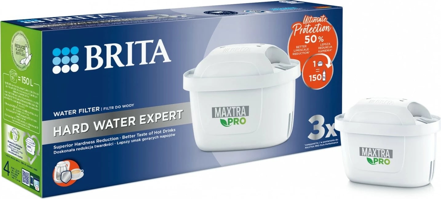 Kartridha zëvendësuese për filtër uji Brita Maxtra PRO Hard Water Expert, 3 copë Kartridha zëvendësuese për filtër uji Brita Maxtra PRO Hard Water Expert, 3 copë