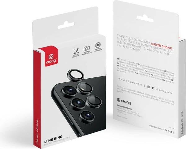 Xham i temperuar për kamera Samsung Galaxy S24 Ultra, CRONG, CRG-LRSGS24U-BLK, Zi