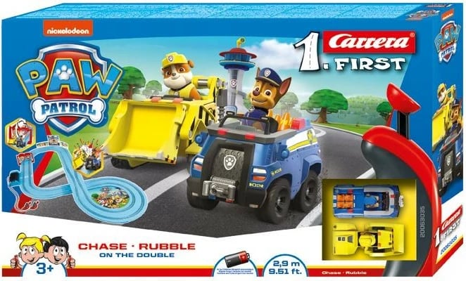 Set pistë garash Carrera Paw Patrol First, 2.9m, me Chase dhe Rubble