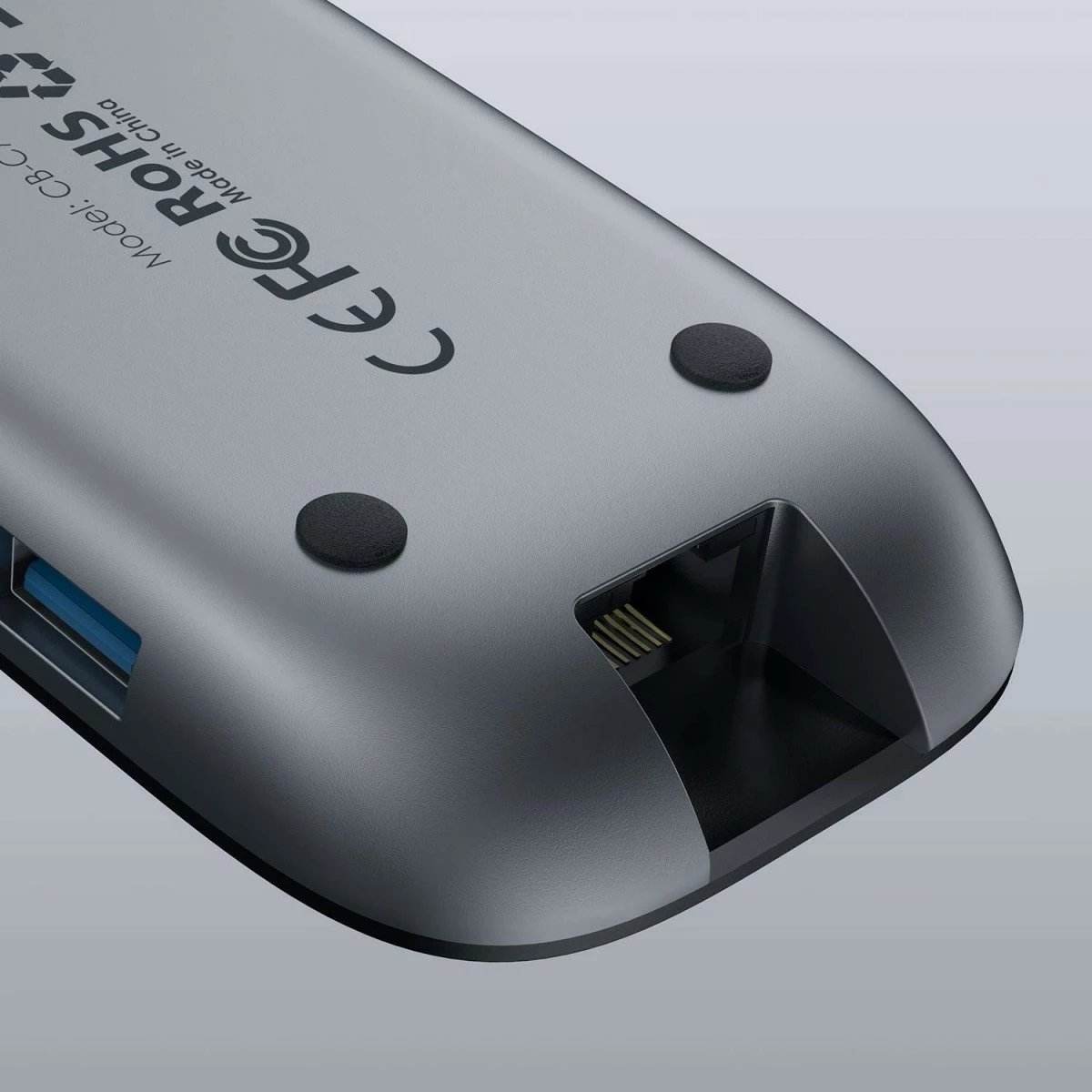 USB-C HUB AUKEY CB-C71 8-në-1, HDMI 4K, 3x USB 3.1, RJ45, SD/microSD, Power Delivery 100W, Alumini, Zi