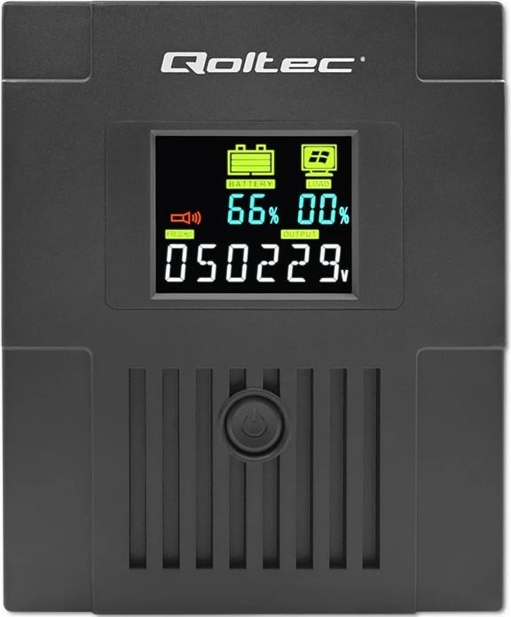 Kasë UPS Qoltec Monolith 1500VA 900W me LCD, USB, e zezë
