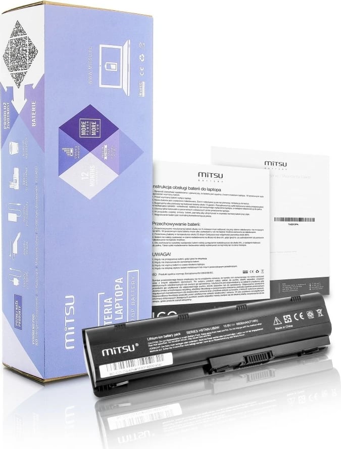 Bateri laptop Mitsu për Compaq Presario CQ42, CQ62, CQ72, 6600 mAh, 10.8-11.1V, e zezë