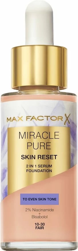 Fondatinë për femra Max Factor Miracle Pure 2-in-1 Skin Reset 10-30 Fair, 30ml