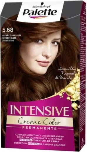 Ngjyrë për flokë Schwarzkopf Palette Intensive Creme Color 5.68, unisex, kafe e çelët me nuancë të kuqe