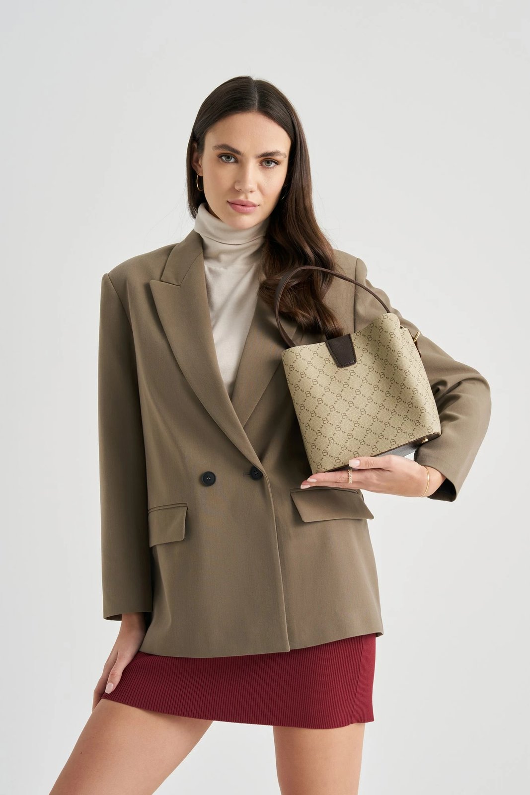 Çantë bucket Lucky Bees, krem, kafe, 328 v2