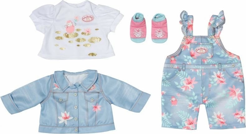 Set rroba për kukull Baby Annabell Zapf Deluxe Jeans 43 cm, blu