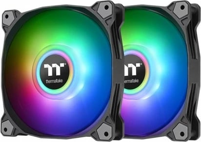 Ventilatorë për kasë Thermaltake Pure Duo 14 ARGB Sync, 14 cm, 2 copë, Zi