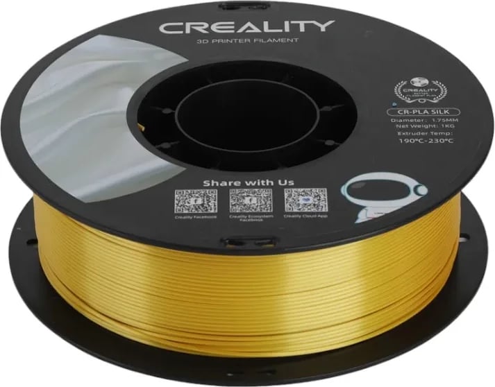 Filament PLA mëndafshtë Creality CR-Silk, 1.75 mm, 1 kg, ari