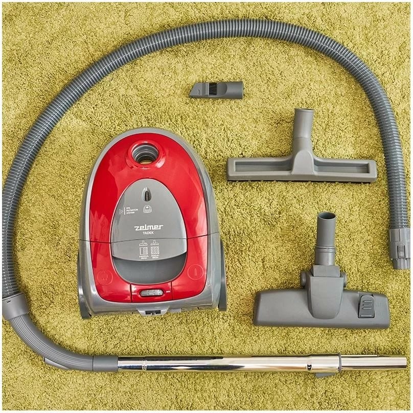 Fshesë me korrent Zelmer ZZVC261 Tadek, 2.5L, 800W, e kuqe-gri
