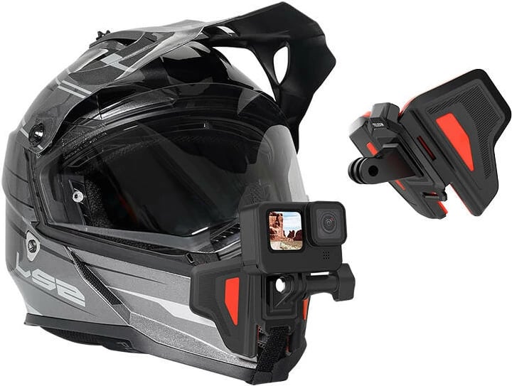 Mbajtës helmete Telesin GP-HBM-MT2 për kamera sportive, i zi/portokalli