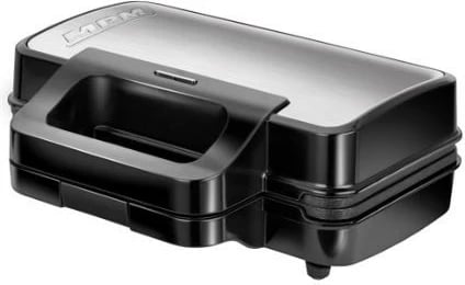 Tostier 3-në-1 MPM MOP-43M, pllaka të ndërrueshme, 1000W, Inox, zi/argjendtë