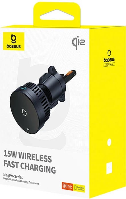 Mbajtës celulari Baseus MagPro CW04 me karikues wireless 15W, i zi
