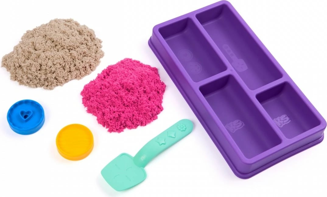 Set rërë kinetike Spin Master Kinetic Sand Cookie Set, 227g, rozë dhe kafe