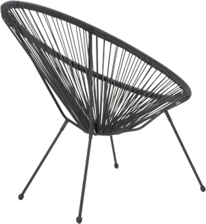 Set Acapulco set prej 3 copash, metal i zi, rattan i zi, xham D50X50cm