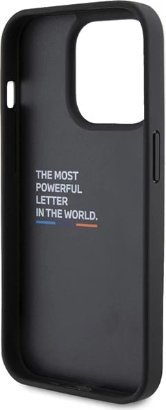Mbështjellës BMW Leather Carbon për iPhone 15 Pro, i zi