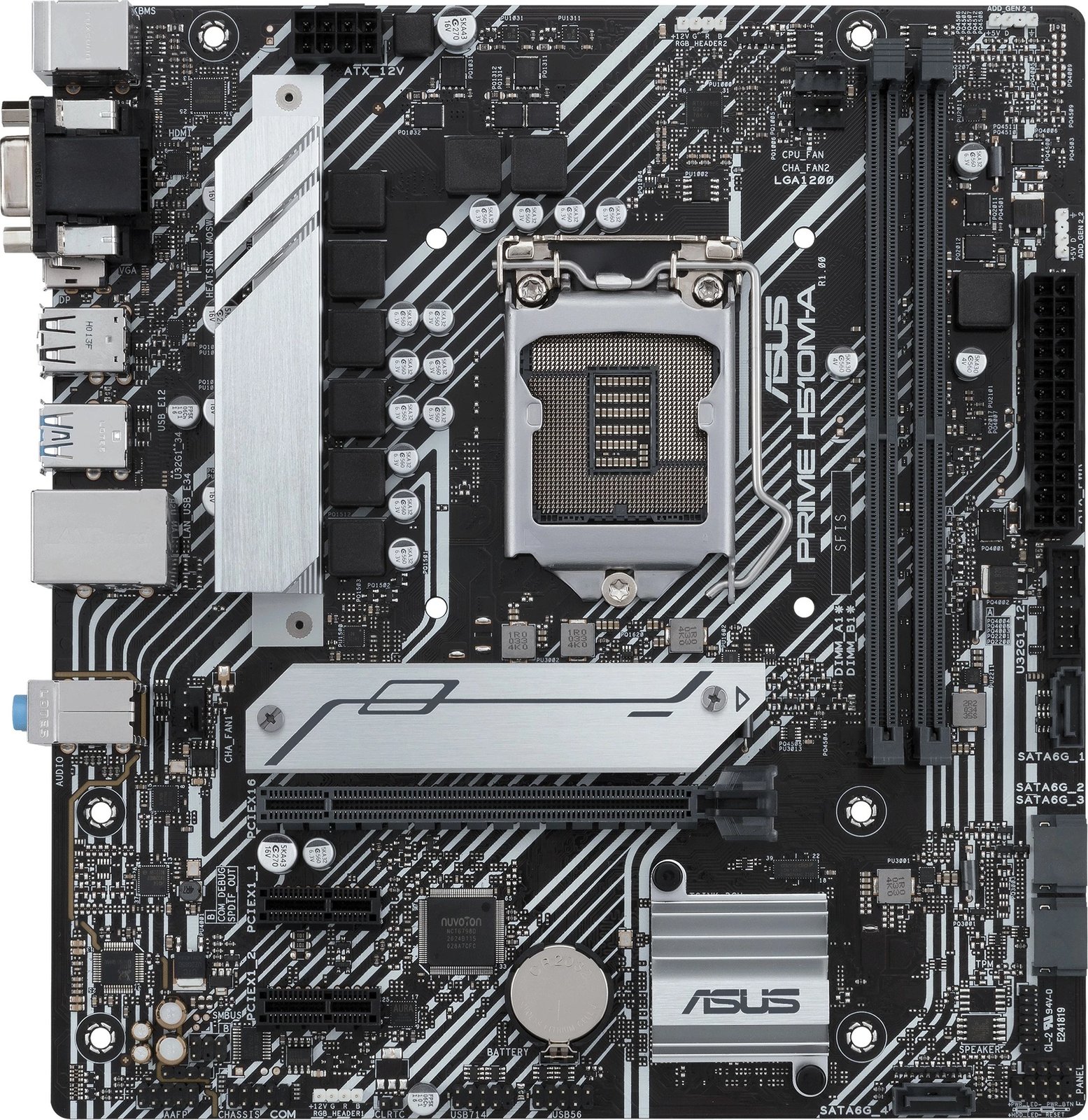 Pllakë amë ASUS PRIME H510M-A, Socket LGA 1200, Intel® Celeron®, Intel® Core™ i5, i7, i9, Intel® Pentium®, DDR4-SDRAM, 64 GB, DIMM