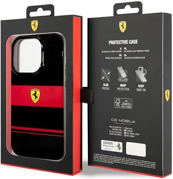 Mbështjellës Ferrari Combi MagSafe për iPhone 14 Pro 6.1", i zi