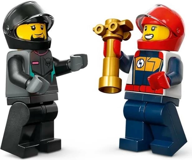 Set LEGO City Go-Kart and Race Drivers 60400, 99 pjesë, plastikë, për fëmijë, portokalli dhe tirkiz