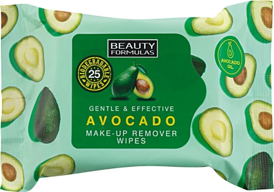 Fletë pastruese make-up Beauty Formulas Avocado për femra, 25 copë
