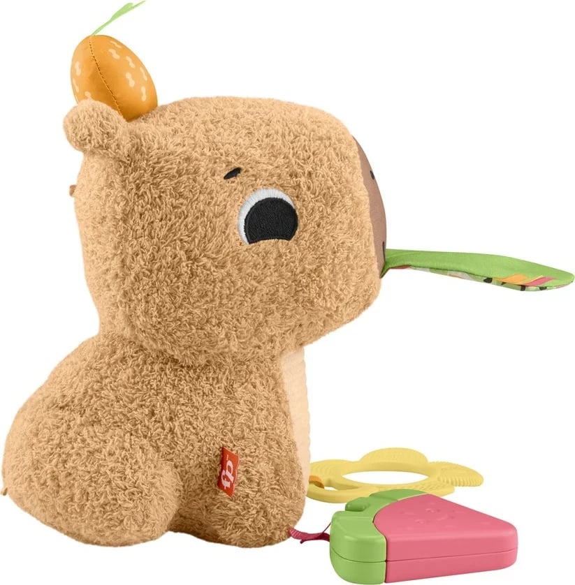 Lodër pellushi Fisher-Price Snuggly Snacky Capy, MATTEL, Bronztë