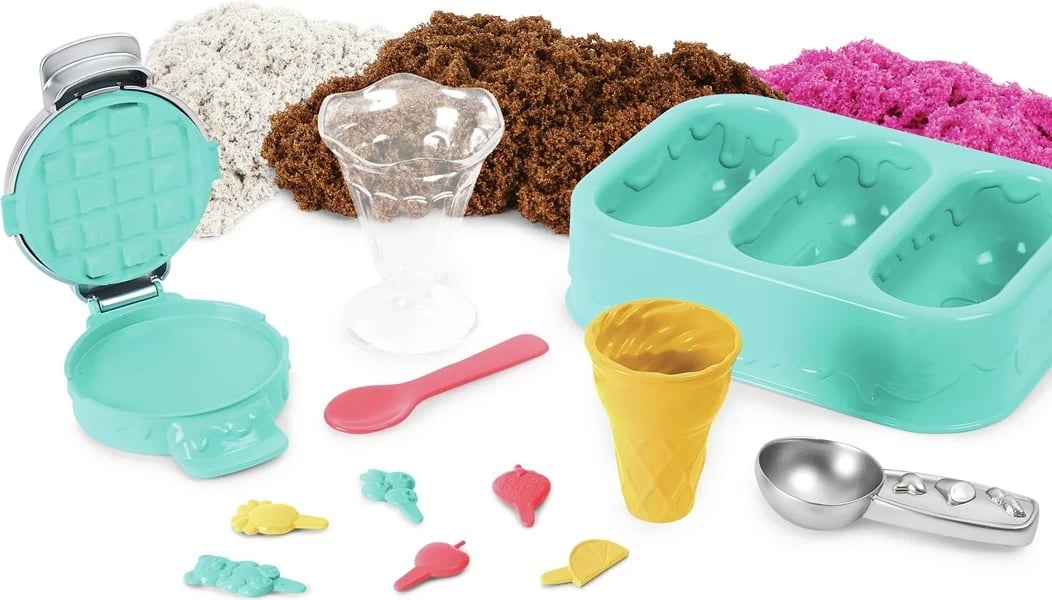 Set lodrash Kinetic Sand Scents, Ice Cream Treats, për fëmijë, Rozë