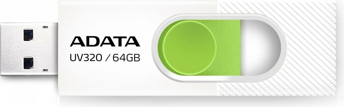 Pendrive Adata UV320, 64GB, USB 3.2, Bardhë-Gjelbër