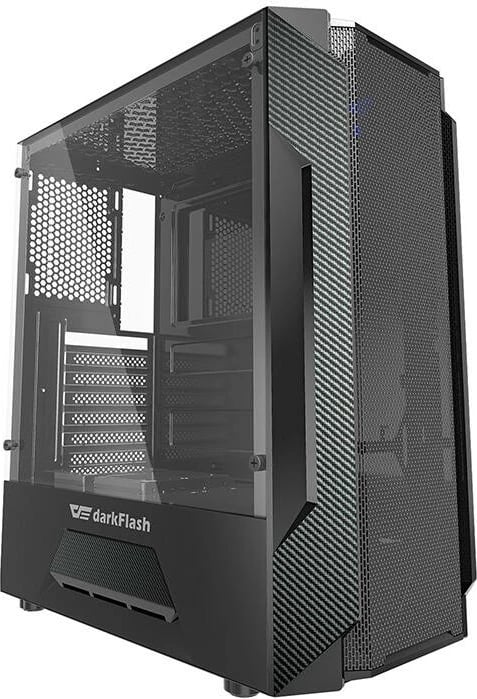 Kasë Darkflash LEO, Middle Tower, ATX/M-ATX/ITX, xham i temperuar, e zezë