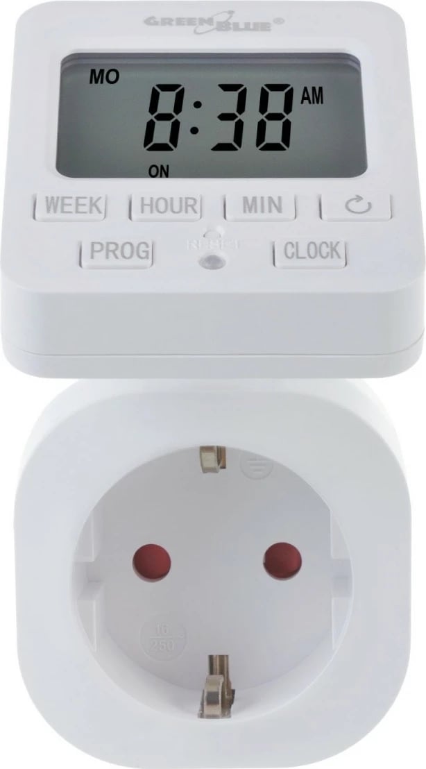 Programator kohe digjital GreenBlue GB605E, 16A, i bardhë