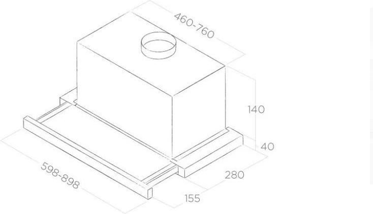 Okap Elica ELITE 14 LUX GRIX/A/90, i integrum, teleskopik, Çelik, 90cm