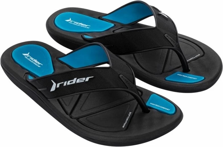 Flip-flopa për meshkuj Rider, të zeza dhe kaltër