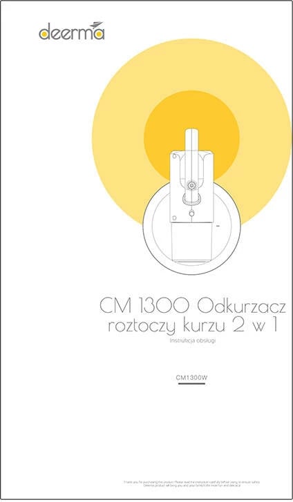 Fshesë dore Deerma CM1300 me UV, 350W, 0.4L, E bardhë