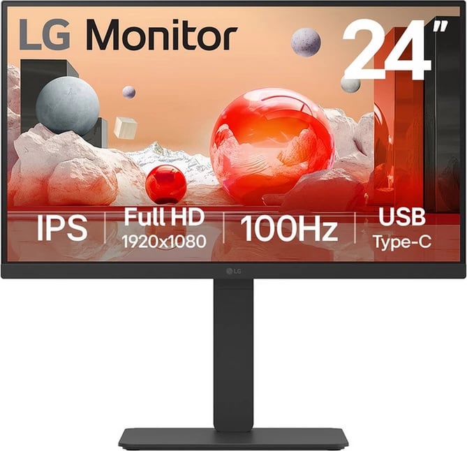 Monitor LG 24BA750-B 24" IPS Full HD 100Hz USB Type-C, e zezë