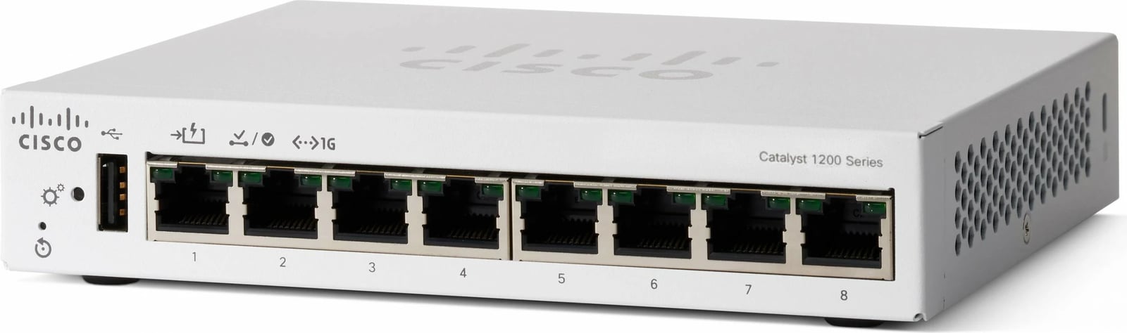 Switch Cisco Catalyst C1200-8T-D, 8 porta GE, Managed, L2/L3, Gigabit Ethernet, bardhë